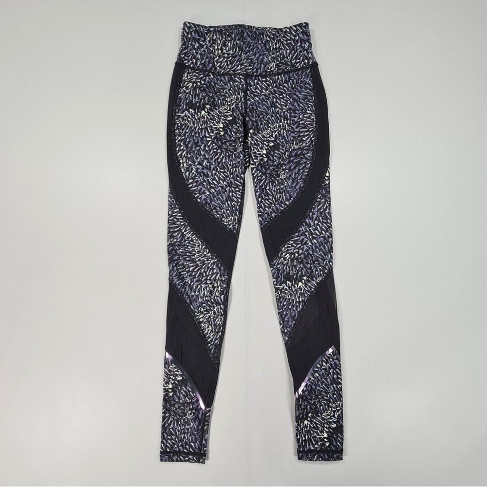Sweaty Betty Power 7/8 Patterned Mesh-Panel Workout Leggings Size L